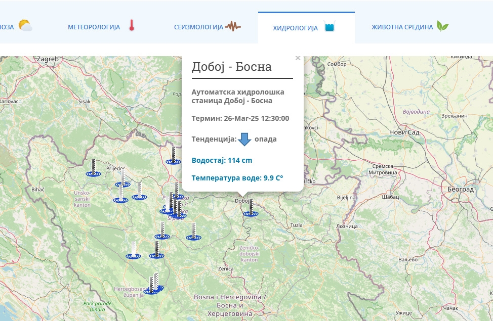 DOBOJ: Opada nivo rijeke Bosne