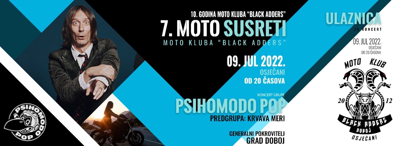 DOBOJSKI INFO NAJAVLJUJE: U Osječanima nastupa Psihomodo pop na 7. moto skupu MK „Black Adders” (FOTO)
