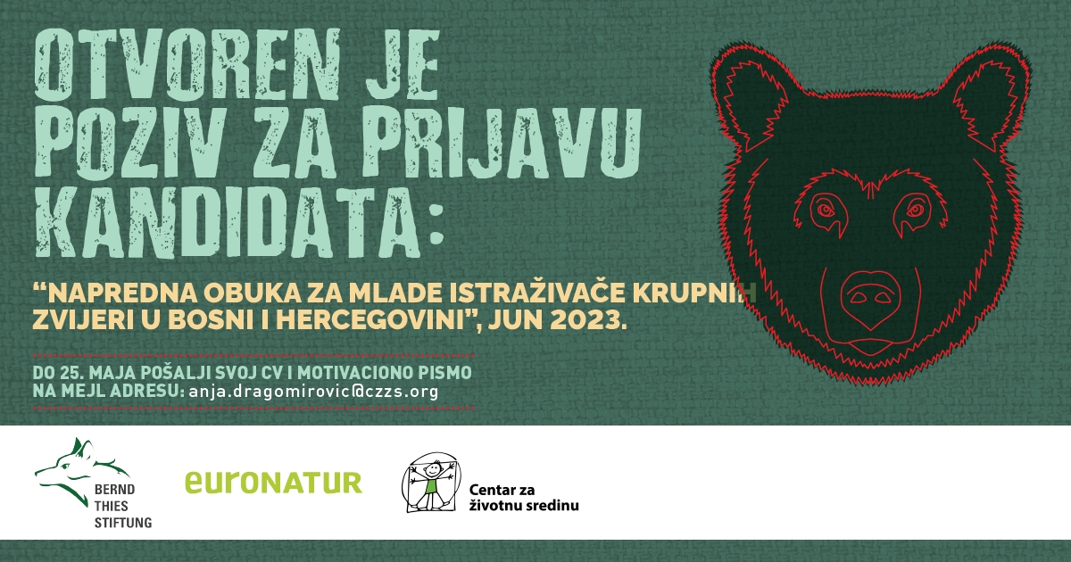 Poziv za besplatnu obuku istraživača krupnih zvijeri u BiH do 25. maja