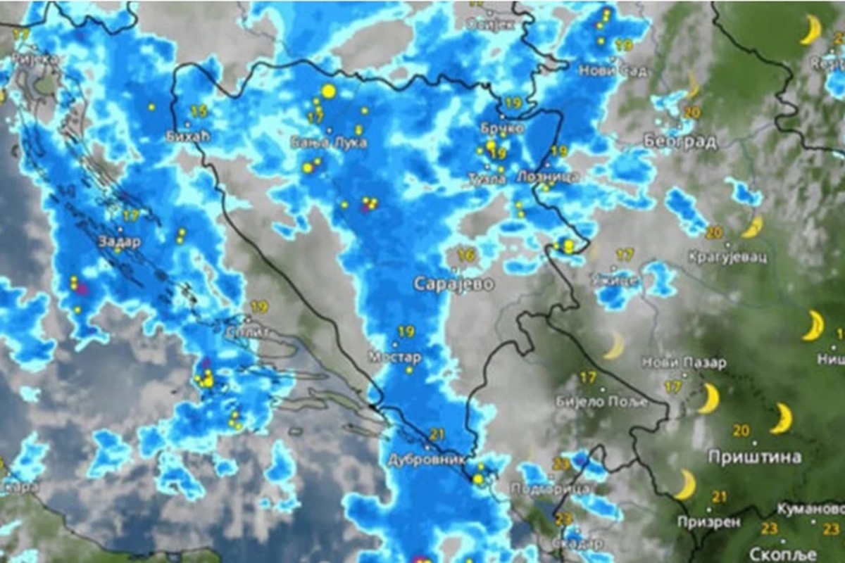 VRIJEME: Stiže nevrijeme u BiH i Srbiju
