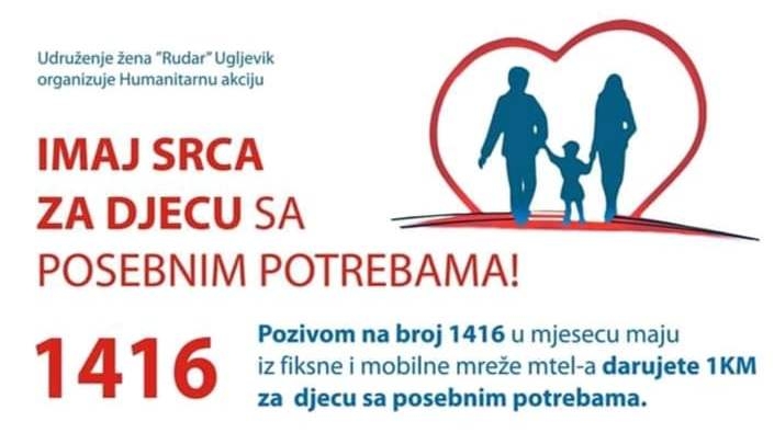 DOBOJSKI INFO APELUJE: Pozovite broj 1416, darujete 1 KM za djecu sa posebnim potrebama!