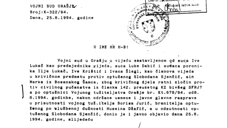 Sud u Orašju pokreće izvršenje ratnih presuda za zločine