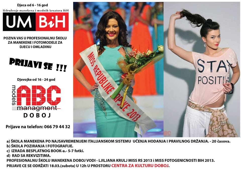 DOBOJ: Škola za manekene i fotomodele za djecu i omladinu